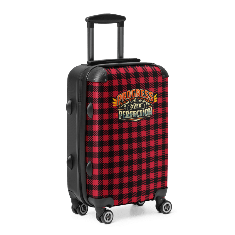 Progress Over Perfection Hard-Shell Travel Suitcase for Men & Women | Lightweight Carry-On Luggage