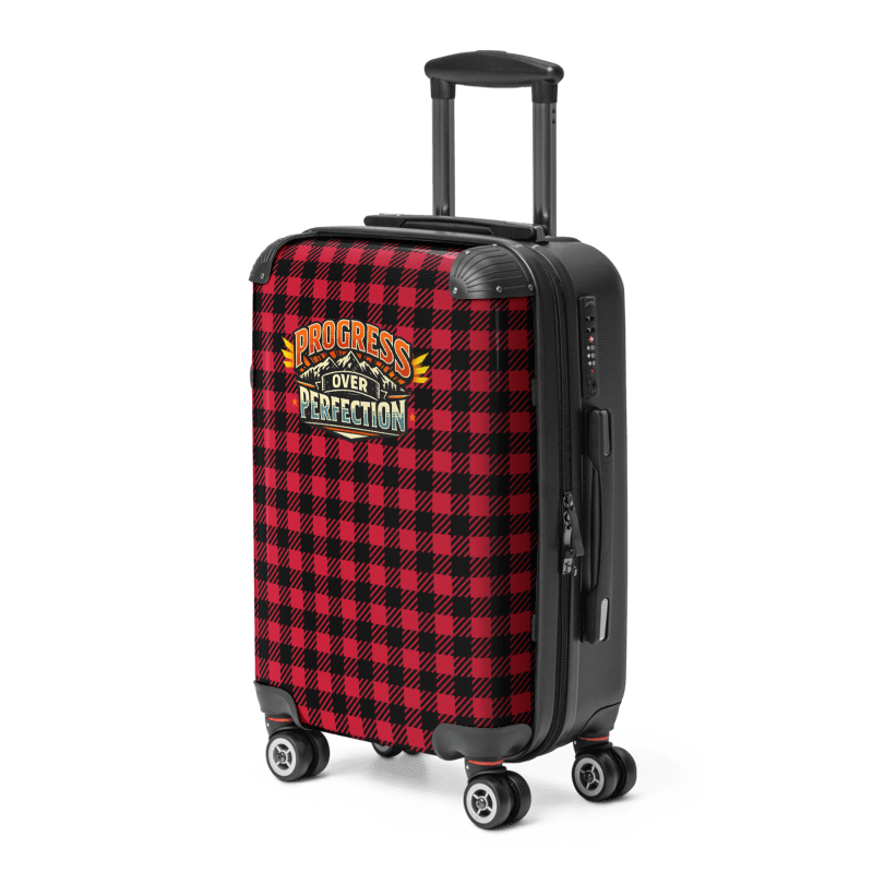 Progress Over Perfection Hard-Shell Travel Suitcase for Men & Women | Lightweight Carry-On Luggage
